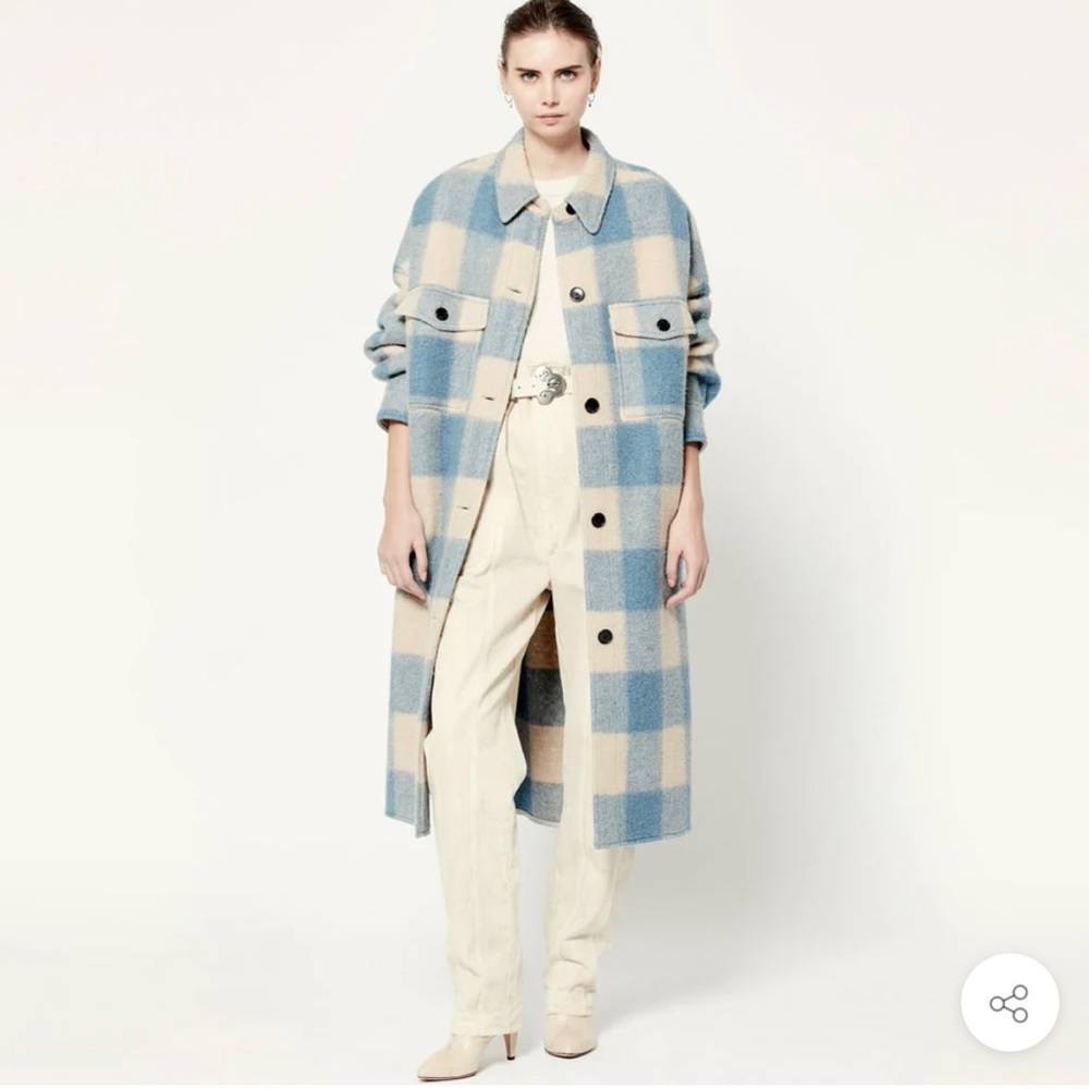 Isabel Marant blue long sleeve wool coat